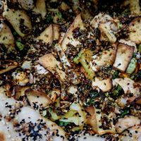 Tofu defumado (smoked tofu) at Fermentô in Porto Alegre