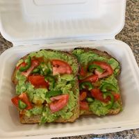 Spicy smashed avocado toast at Thrive Juice Cafe in Arlington