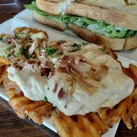 Loaded waffle fries at O'cado in Sherman Oaks