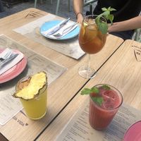 Beautiful juices and sangria!  at Orteá - Vegan Collective in Lisbon
