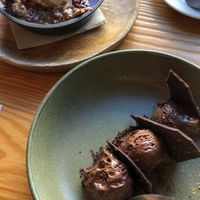 Red fruits casserole + chocolat. A must! at Orteá - Vegan Collective in Lisbon