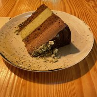 Chocolate and matcha cake  at Orteá - Vegan Collective in Lisbon