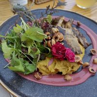 Sediments main dish - 14€ - quite tasty, but could increase portion size. at Orteá - Vegan Collective in Lisbon