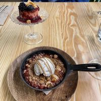 Cheesecake and crumble desserts  at Orteá - Vegan Collective in Lisbon