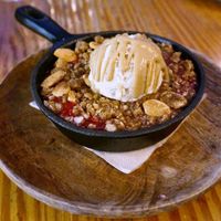 Raspberries and rhubarb pan at Orteá - Vegan Collective in Lisbon