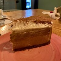 Coffee and chocolate cheesecake  at Orteá - Vegan Collective in Lisbon