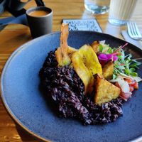 Black rice with chickpeas tempeh at Orteá - Vegan Collective in Lisbon