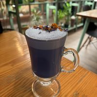 Blue latte  at Orteá - Vegan Collective in Lisbon
