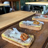 Mushroom bruschetta  at Orteá - Vegan Collective in Lisbon