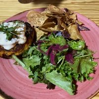 Lentil burger  at Orteá - Vegan Collective in Lisbon
