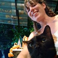 Local stray (his name was Black Tiger) came to say hi at the end of dinner. at The Family Restaurant in Bangkok