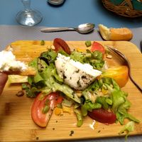 Buffala and tomatoes salad at La Bohème in Arles
