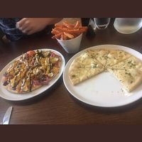 Pizza garlic bread sweet potato fries at The Apple Core in Berwick-upon-tweed