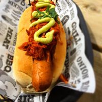 Jackfruit hotdog  at The Tyne Bar in Newcastle Upon Tyne