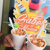 Corn in a Cup, vegan mayo & Parmesan cheese!  at Sabor of Mexico in Baytown