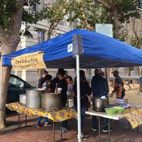 Serving in the civic center  at Curry Without Worry in San Francisco