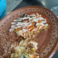 Chile relleno veggie (under ALL the sauce) at Alma y Manny  in Todos Santos