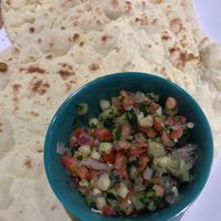 Naan and salad  at Chello Grill in Albuquerque