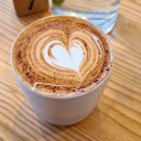 Cappuccino at Bean and Bread in Abergavenny