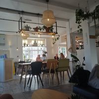Interior at Bean and Bread in Abergavenny
