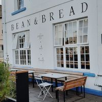 Outdoor seating at Bean and Bread in Abergavenny