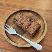 Gluten free vegan brownie at Bean and Bread in Abergavenny