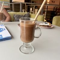 Hot chocolate with oat milk. 15 zł at Cakester Cafe in Krakow