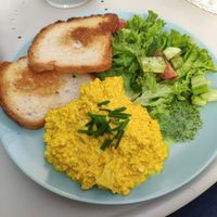 Scrambled tofu at Cakester Cafe in Krakow