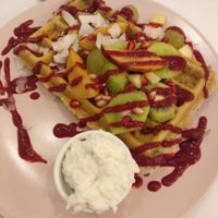 Waffles at Cakester Cafe in Krakow