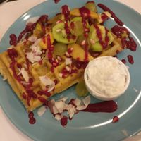 Waffles at Cakester Cafe in Krakow