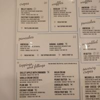 Menu - sweet breakfast options at Cakester Cafe in Krakow