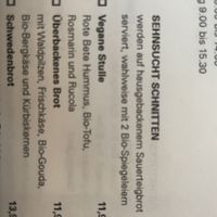 One sandwich is vegan with beet root hummus and tofu  at Cafe Sehnsucht in Cologne