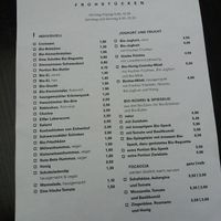 Breakfast menu at Cafe Sehnsucht in Cologne