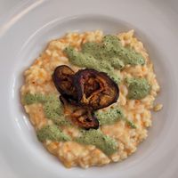 Daily menu - vegetable risotto with pesto & aubergine at VegGo Bistro in Zilina