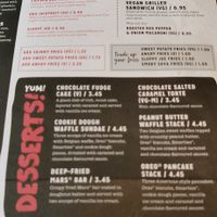 Menu at The Graduate in Sheffield