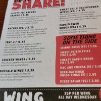 Menu at The Graduate in Sheffield