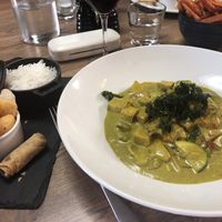 Thai green tofu curry at The Bells of Peover in Lower Peover