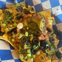 Vegan nachos with cashew queso  at Off the Wagon in Brookings