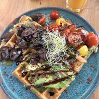 Gaufre veggie (il manque le houmous et le pesto rosso)  at Auden in Montpellier