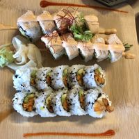 Crab sushi and sweet potato sushi rolls #Veganuary at Kensho in Westminster