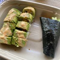 Jalapeño popper roll and shrimp less hand roll  at Kensho in Westminster