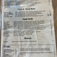 Menu  at Kensho in Westminster