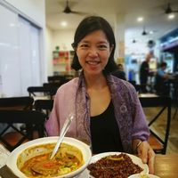 1. Thai-style Curry Fish Head (requested for vegetables only, didn’t want any mock meat) SGD13
2. Brown rice SGD1.20 per plate
 at True Veggie 实斋 in Central Singapore