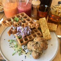 Chick'n and Waffles old menu I believe. at Crux in Semaphore