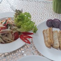 Somtam with tofu instead of egg at Freshtime in Chiang Mai