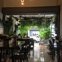 Cozy interior, big fans to cool off the front tables at Freshtime in Chiang Mai