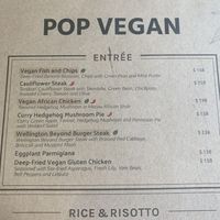 Menu at POP vegan in Hong Kong Island
