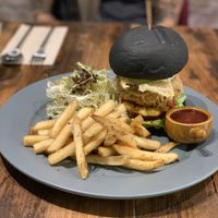 Chicken burger  at POP vegan in Hong Kong Island