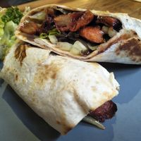 Char siu wrap at POP vegan in Hong Kong Island