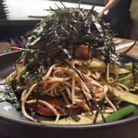 Teriyaki soba noodles at POP vegan in Hong Kong Island